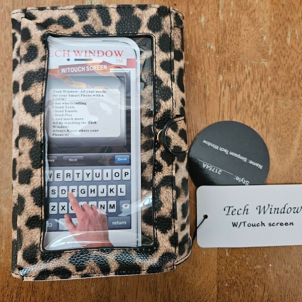 Leopard Animal Print Purse Wallet Clutch Phone Holder Case New w/ Tags Crossbody - Picture 4 of 6